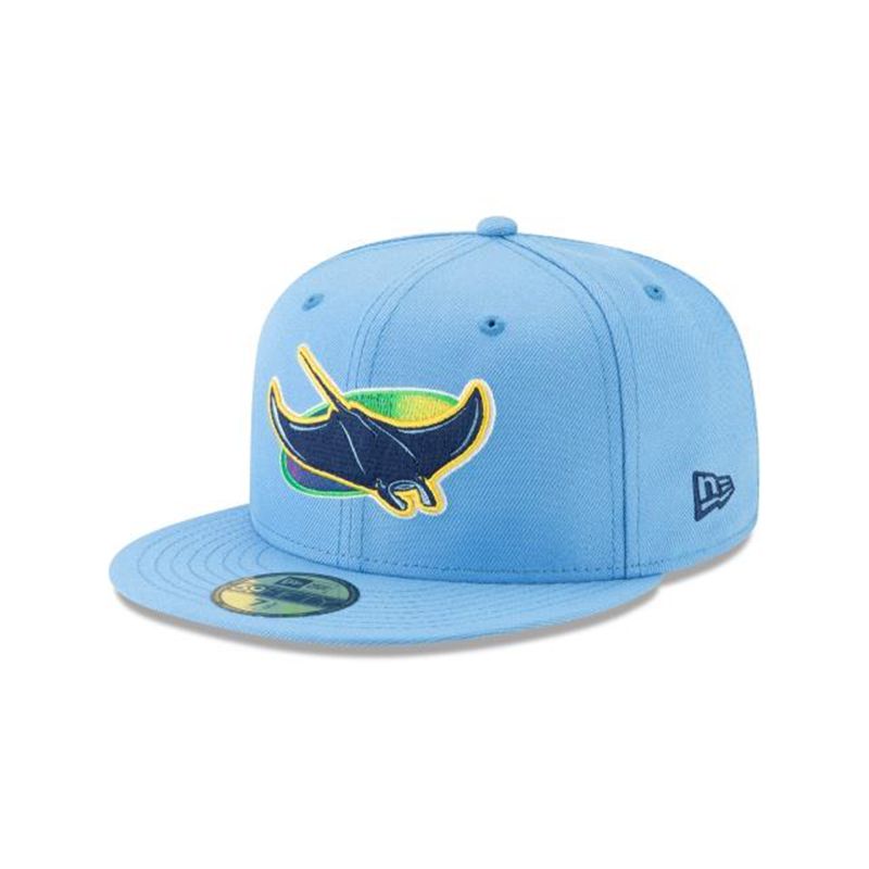 MLB Tampa Bay Rays Logo Pack 59Fifty Fitted (FMF3603) - Blue New Era Caps